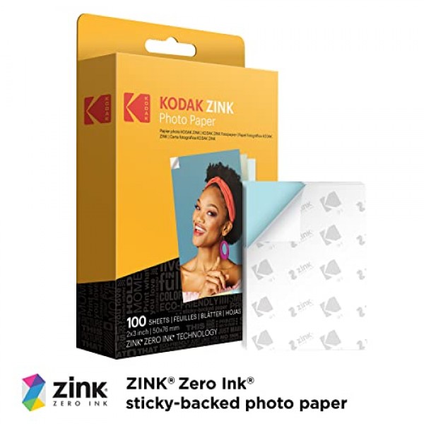 Kodak 2x3 프리미엄 Zink 인화지(100매) 및 KODAK Printomatic 디지털 즉석 인쇄 카메라 번들