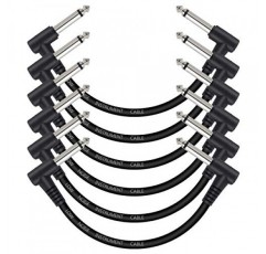 Dalonfy 기타 이펙트 페달 케이블 6 인치 -1/4 이펙트 페달용 악기 케이블 직각 패치 케이블 직각 페달 케이블 키트