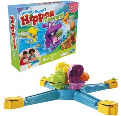 Monopoly Hungry Hungry Hippos Launchers Game for Children 4세 이상, 전자 유치원 게임 2-4인용 영국 다색
