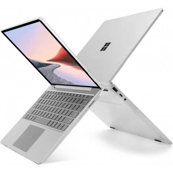 MOSISO 케이스는 Microsoft Surface Laptop Go 2/1 12.4인치 2022 2020 버전(모델: 2013 및 1943), 보호용 플라스틱 하드 쉘 케이스 커버, 크리스탈 클리어와만 호환 가능