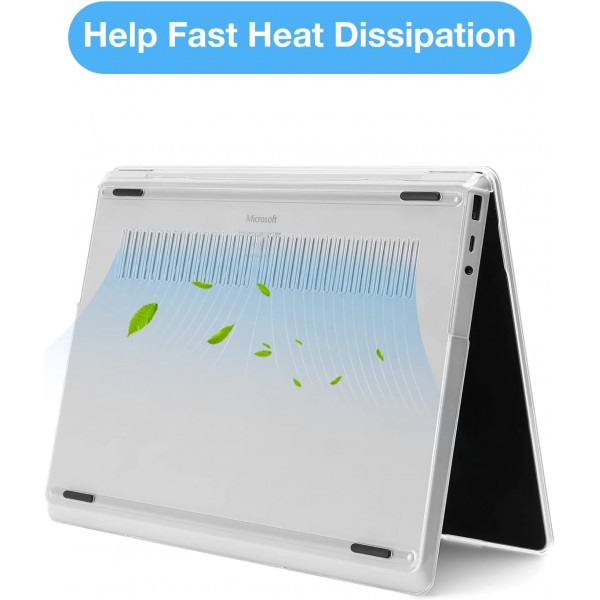 MOSISO 케이스는 Microsoft Surface Laptop Go 2/1 12.4인치 2022 2020 버전(모델: 2013 및 1943), 보호용 플라스틱 하드 쉘 케이스 커버, 크리스탈 클리어와만 호환 가능