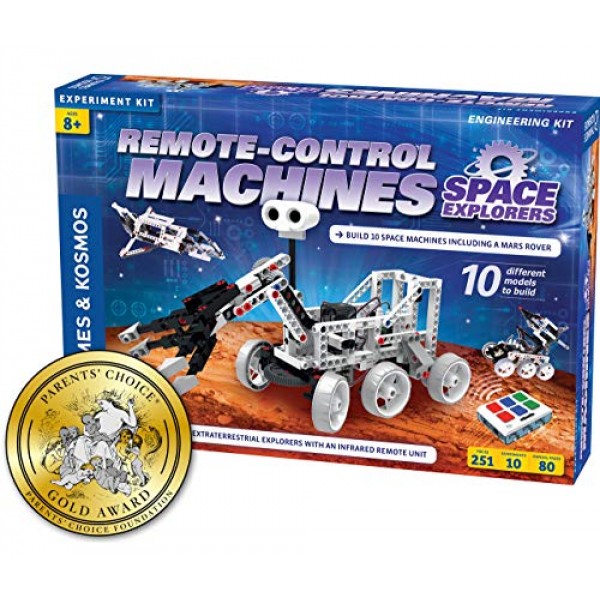 Thames & Kosmos 원격 제어 기계: 우주 탐험가 | 과학 및 공학 줄기 실험 키트 | 10가지 실제 작업 모델 구축 | Parents' Choice 금상 수상자