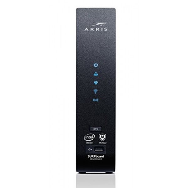 ARRIS Surfboard SBG7400AC2 케이블 모뎀/Wi-Fi 라우터(McAfee 포함), 1000548