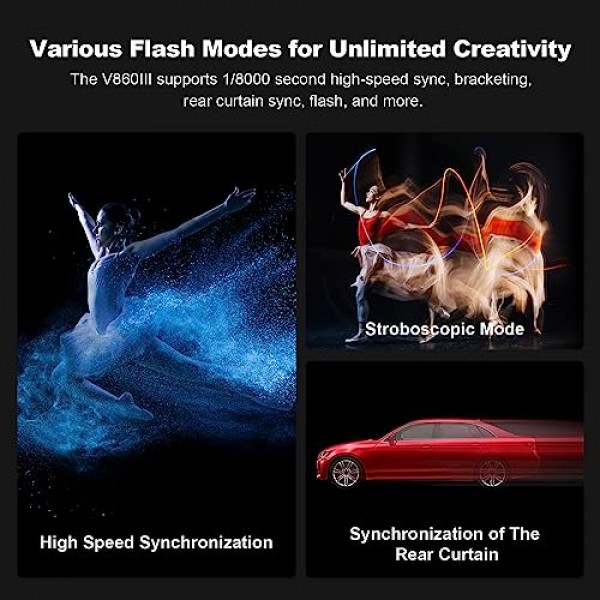 Godox V860III-C E-TTL 카메라 플래시, 고속 동조 1/8000s 2.4G GN60 스피드라이트, 소프트박스, 필터, USB LED가 포함된 Canon 카메라(업그레이드 V860II-C)와 호환되는 2600mAh 리튬 이온