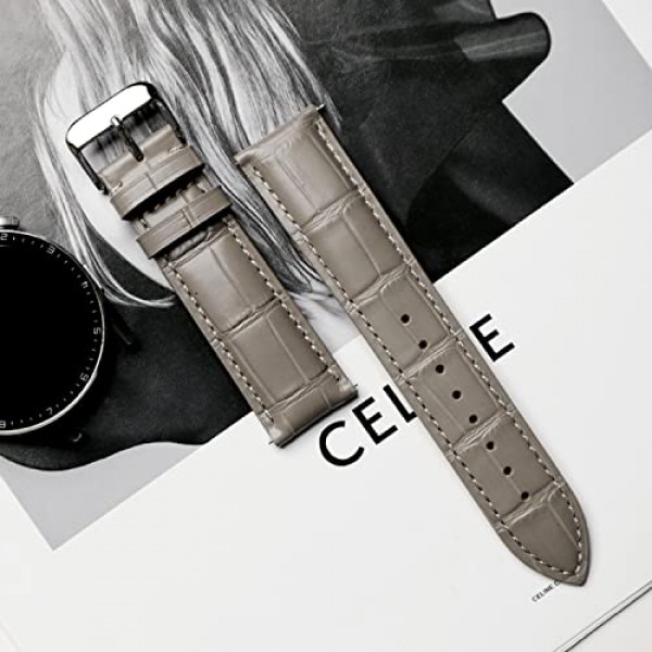 Moran 정품 가죽 시계 밴드 퀵 릴리스 18mm 20mm 22mm 교체용 Smartwatch 스트랩 삼성 Galaxy Watch 5/4/3,Garmin Watch,Huawei,Fossil,Seiko,Citizen,Ticwatch와 호환 가능