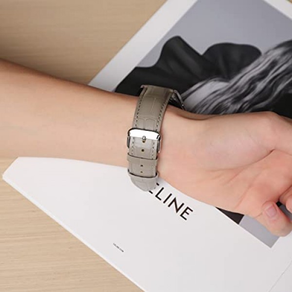 Moran 정품 가죽 시계 밴드 퀵 릴리스 18mm 20mm 22mm 교체용 Smartwatch 스트랩 삼성 Galaxy Watch 5/4/3,Garmin Watch,Huawei,Fossil,Seiko,Citizen,Ticwatch와 호환 가능