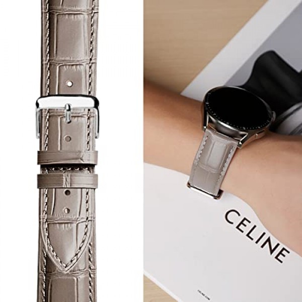 Moran 정품 가죽 시계 밴드 퀵 릴리스 18mm 20mm 22mm 교체용 Smartwatch 스트랩 삼성 Galaxy Watch 5/4/3,Garmin Watch,Huawei,Fossil,Seiko,Citizen,Ticwatch와 호환 가능