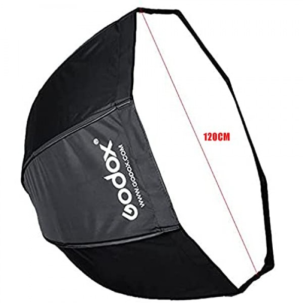 Godox 휴대용 120cm/47.2 우산 팔각형 소프트박스 반사경, 스튜디오 사진 플래시 스피드라이트용 운반용 가방 포함