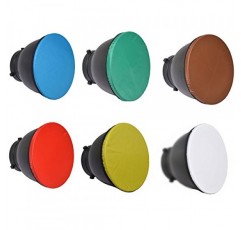 6팩 7 표준 반사경용 180mm 광 확산기 양말 스튜디오 스트로브용 빨간색 노란색 파란색 갈색 녹색 및 흰색 표준 보웬 마운트 반사경은 Godox AD360.Monolights 스피드라이트에 