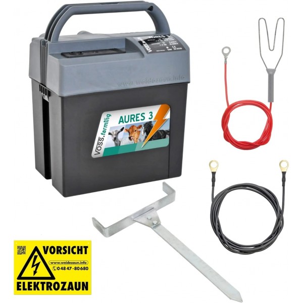 VOSS.farming 모바일 9V 12V 전기 울타리 장치 전기 울타리 전기 울타리 말 울타리 조랑말에 연결하기 위한 완벽한 액세서리가 있는 강력한 