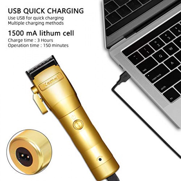 KEMEI 전문 남성용 헤어 클리퍼 남성용 헤어 트리머 이발사 및 스타일리스트 용 무선 그루밍 키트 2850 USB 충전식