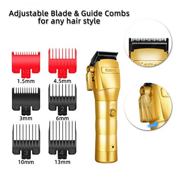 KEMEI 전문 남성용 헤어 클리퍼 남성용 헤어 트리머 이발사 및 스타일리스트 용 무선 그루밍 키트 2850 USB 충전식
