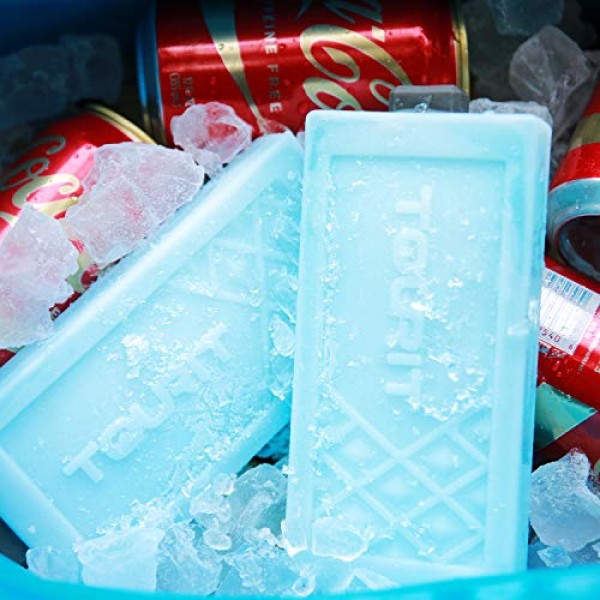 TOURIT 쿨러용 재사용 가능한 아이스팩 오래 지속되는 냉동고 팩 점심 가방/박스, 쿨러 백팩, 캠핑, 해변, 피크닉, 낚시 등을 위한 공간 절약형 아이스 블록(2개 세트)