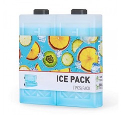 TOURIT 쿨러용 재사용 가능한 아이스팩 오래 지속되는 냉동고 팩 점심 가방/박스, 쿨러 백팩, 캠핑, 해변, 피크닉, 낚시 등을 위한 공간 절약형 아이스 블록(2개 세트)