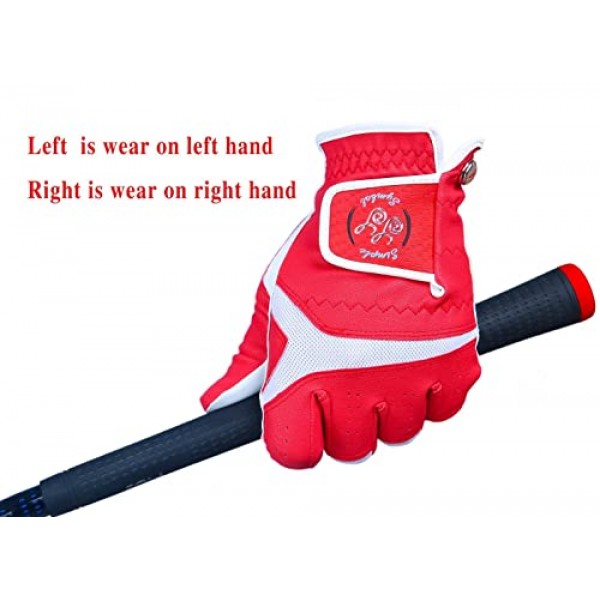 SIMPLE SYMBOL 남성용 골프 글러브 프리미엄 합성 가죽, 안정적인 그립, 6팩(왼쪽은 왼손에 착용, 오른쪽은 오른손에 착용) 화이트/스카이/베이지/레드 중에서 선택할 수 