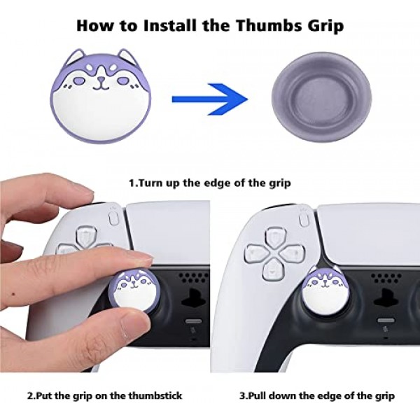 PlayVital Rabbit & Squirrel ps5/4 컨트롤러용 귀여운 엄지 그립 캡, Xbox 시리즈 X/S용 실리콘 아날로그 스틱 캡 커버, Switch Pro 컨트롤러용 썸스틱 캡 - 말차 그린