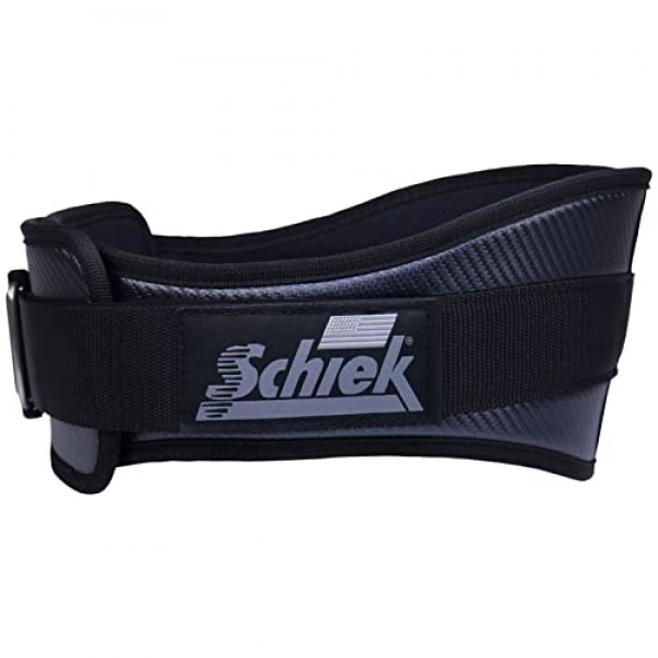 Schiek 스포츠 모델 3006 탄소 섬유 리프팅 벨트 - 해양 비닐 등받이가 있는 나일론 섬유 체육관 벨트