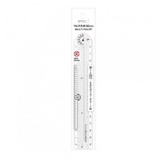 Midori 42266006 눈금자, 다중 눈금자, 11.8인치(30cm), 투명