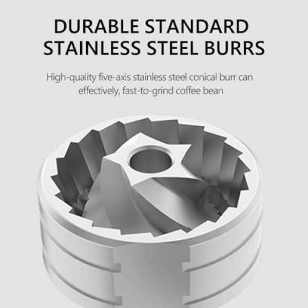 TIMEMORE 수동 커피 그라인더 핸드 커피 그라인더 스테인레스 스틸 원추형 버 밤나무 C2 MAX 내부 조절 가능 설정 용량 30g 여행, 캠핑, 가정용 프렌치 프레스 커피 다크 그