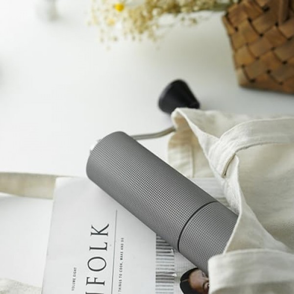 TIMEMORE 수동 커피 그라인더 핸드 커피 그라인더 스테인레스 스틸 원추형 버 밤나무 C2 MAX 내부 조절 가능 설정 용량 30g 여행, 캠핑, 가정용 프렌치 프레스 커피 다크 그