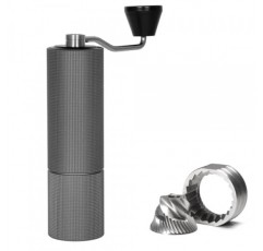 TIMEMORE 수동 커피 그라인더 핸드 커피 그라인더 스테인레스 스틸 원추형 버 밤나무 C2 MAX 내부 조절 가능 설정 용량 30g 여행, 캠핑, 가정용 프렌치 프레스 커피 다크 그