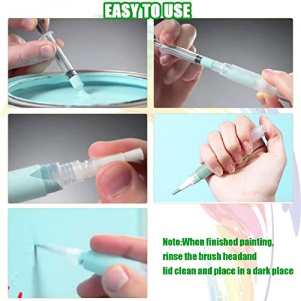 TINSKY 채울 수 있는 브러시 펜 페인트 터치 업 펜 빈 오일 펜 브러시 프레스 벽 캐비닛용 페인트 펜 가구 매장 하우스 페인트, 스크레이퍼 및 스폰지가 포함된 벽 페인