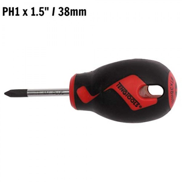 Teng Tools PH1 x 1.5인치/38mm 헤드 십자 드라이버(인체공학적이며 편안한 손잡이 포함) - MD947N