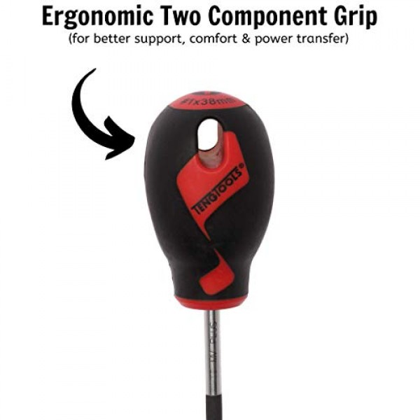 Teng Tools PH1 x 1.5인치/38mm 헤드 십자 드라이버(인체공학적이며 편안한 손잡이 포함) - MD947N