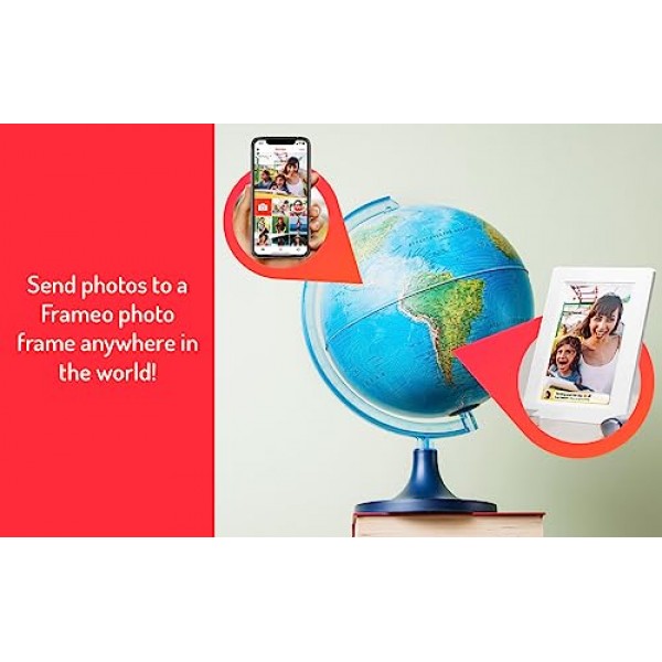 Denver PFF710 디지털 액자 WiFi 7인치, 전자 액자 8GB(FRAMEO 앱 포함), IPS 터치스크린, 자동 회전, 마이크로 SD 슬롯, 블랙