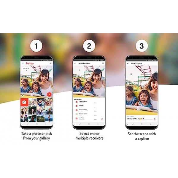 Denver PFF710 디지털 액자 WiFi 7인치, 전자 액자 8GB(FRAMEO 앱 포함), IPS 터치스크린, 자동 회전, 마이크로 SD 슬롯, 블랙