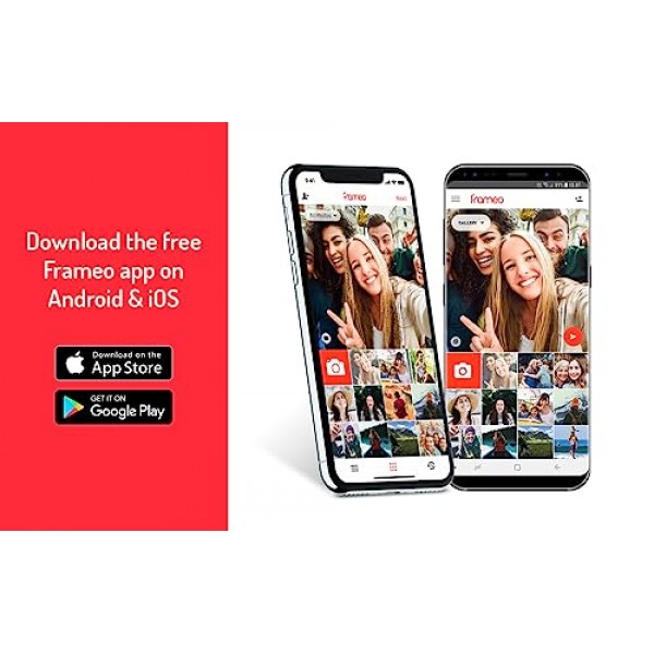 Denver PFF710 디지털 액자 WiFi 7인치, 전자 액자 8GB(FRAMEO 앱 포함), IPS 터치스크린, 자동 회전, 마이크로 SD 슬롯, 블랙