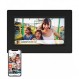 Denver PFF710 디지털 액자 WiFi 7인치, 전자 액자 8GB(FRAMEO 앱 포함), IPS 터치스크린, 자동 회전, 마이크로 SD 슬롯, 블랙