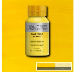 Winsor & Newton 2150120 갤러리아 아크릴 색상 높은 착색 내광성 버터 일관성 500ml 냄비 - 카드뮴 노란색 중간 카드뮴 노란색 중간 음영 아크릴 색상 - 500ml 병