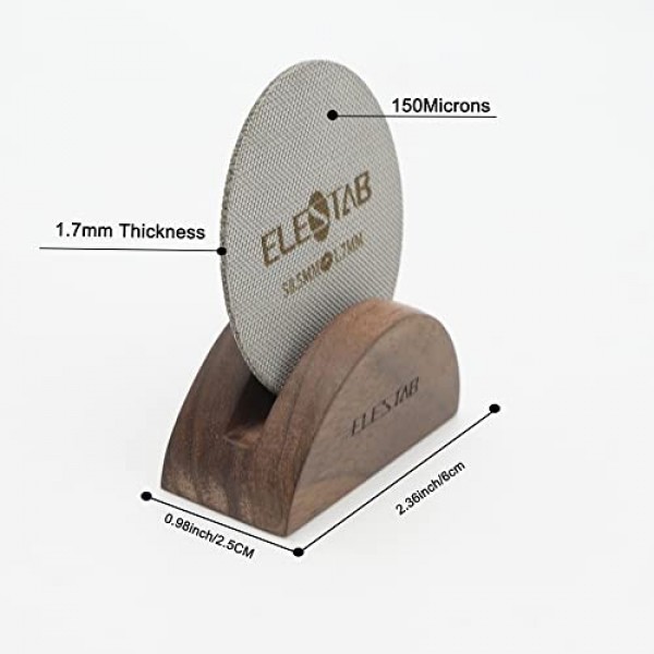 58.5mm 에스프레소 퍽 스크린(스탠드 포함) | Gaggia, Calphalon, Breville 에스프레소 머신과 호환되는 홀더가 있는 재사용 가능한 316L 스테인레스 스틸 150μm 필터 퍽 스크린 58m