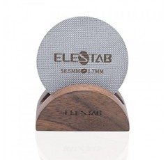 58.5mm 에스프레소 퍽 스크린(스탠드 포함) | Gaggia, Calphalon, Breville 에스프레소 머신과 호환되는 홀더가 있는 재사용 가능한 316L 스테인레스 스틸 150μm 필터 퍽 스크린 58m