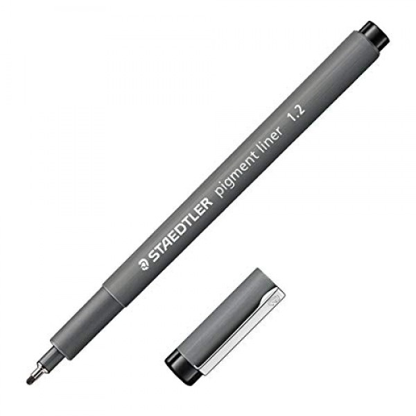 Staedtler Pigment Liner, 1.2mm, 308 검정색, 1팩, 308 12-9