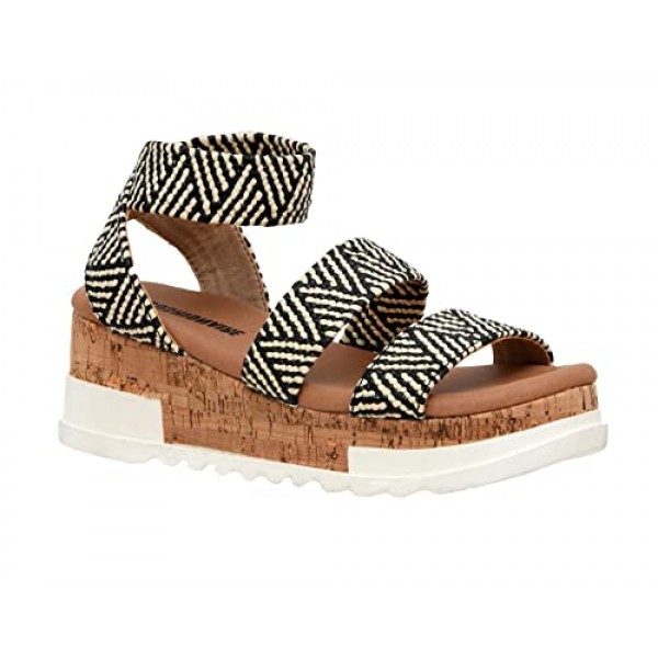 쿠션에어 여성용 나오미 코르크 웨지 샌들 +넓은 너비 이용 가능