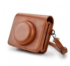 MUZIRI KINOKOO Kodak Mini Shot 3 레트로 케이스, Kodak C300R/Mini Shot 3 카메라 및 포토 프린터와 호환되는 보호 케이스 어깨끈이 있는 2-in-1 케이스 브라운