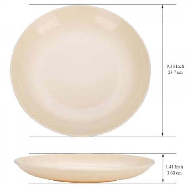 Evanda 플라스틱 접시 8개 세트, 디너 접시 모든 목적 및 모든 연령을 위한 9.5인치 깨지지 않는 재사용 가능한 접시, 전자레인지 안전 BPA 없음 식기세척기 안전(치즈 화