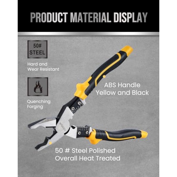 8인치 라인즈맨 플라이어, 5-IN-1 전기 플라이어(케이블 커터 및 와이어 스트리퍼 크림퍼 포함)