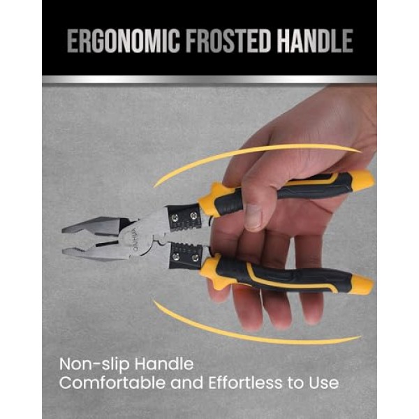 8인치 라인즈맨 플라이어, 5-IN-1 전기 플라이어(케이블 커터 및 와이어 스트리퍼 크림퍼 포함)