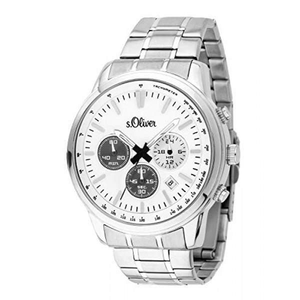 s.Oliver 남성용 크로노그래프 시계 SO-3691-MC, 팔찌