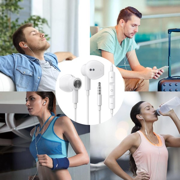 Samsung A14 A13 A23 A12 A52S A32 A22용 헤드폰, 케이블 3.5mm 잭 플러그가 있는 인이어 헤드폰, XiaoMi Redmi Note 12 Pro+ 11S 11 Pro 10 10S Moto g22용 마이크가 있는 자기 이어폰 헤드셋