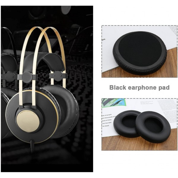 AKG K240 K240S K240 MKII K241 K270 K271 K271S K272 헤드폰 단백질 가죽 이어 패드 헤드셋 수리 부품과 호환되는 1 쌍의 이어 패드 블랙