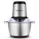 HOMEASY 다지기 주방 전기 350W 멀티 다지기, 2L 스테인리스 스틸 용기, 2단계 속도, 스테인리스 스틸 칼 4개, 고기, 양파, 과일, 야채용 범용 다지기