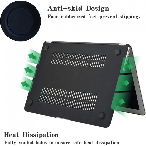 AUSMIX MacBook Air 13인치 케이스, 만화 동물은 MacBook Air 13.3인치(모델: A1369/A1466)용 부드러운 하드 플라스틱 고무 PC 다채로운 쉘을 덮습니다. - 선글라스를 쓴 고양이 MacBook 