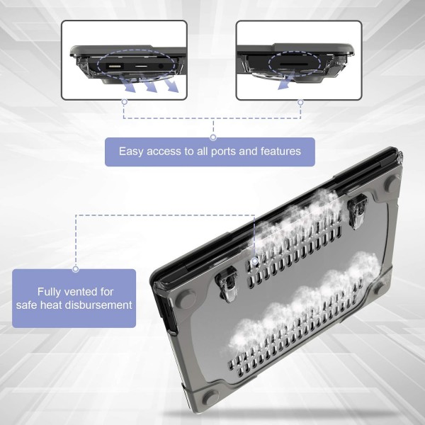 Surface Laptop 2/3 Alcantara(13.5인치)용 ProCase 헤비 듀티 케이스 Surface Laptop 2nd/3rd용 하드 쉘 보호 케이스 커버 Gen 13.5인치 알칸타라 케이스 - 그레이