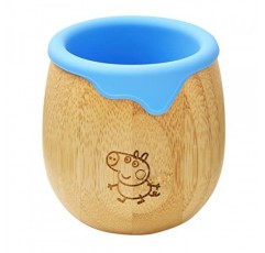 Peppa Pig 유아용 컵 - 실리콘 라이너가 포함된 아기용 150ml 대나무 컵 | 전환 시피 컵 | 스낵컵 | 아기가 주도하는 이유식에 적합 | 음주 및 구강 운동 능력을 촉진합니다.