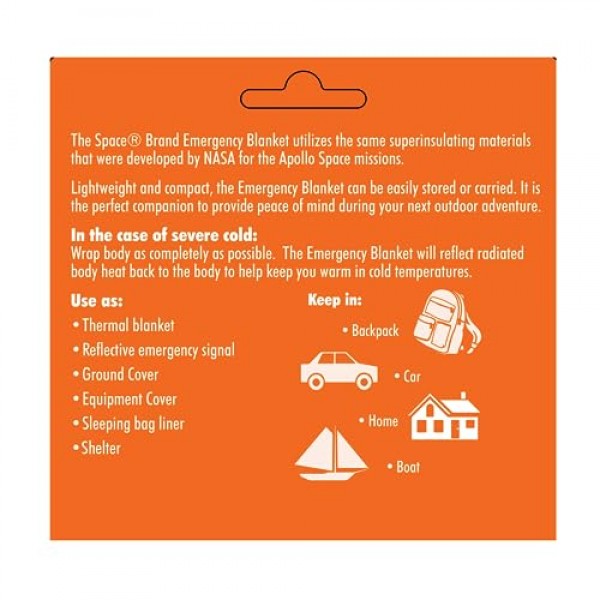 Grabber Outdoors The Original Space 브랜드 비상 생존 담요, 실버, 3온스. 56