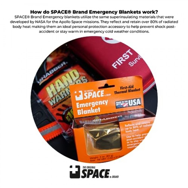Grabber Outdoors The Original Space 브랜드 비상 생존 담요, 실버, 3온스. 56
